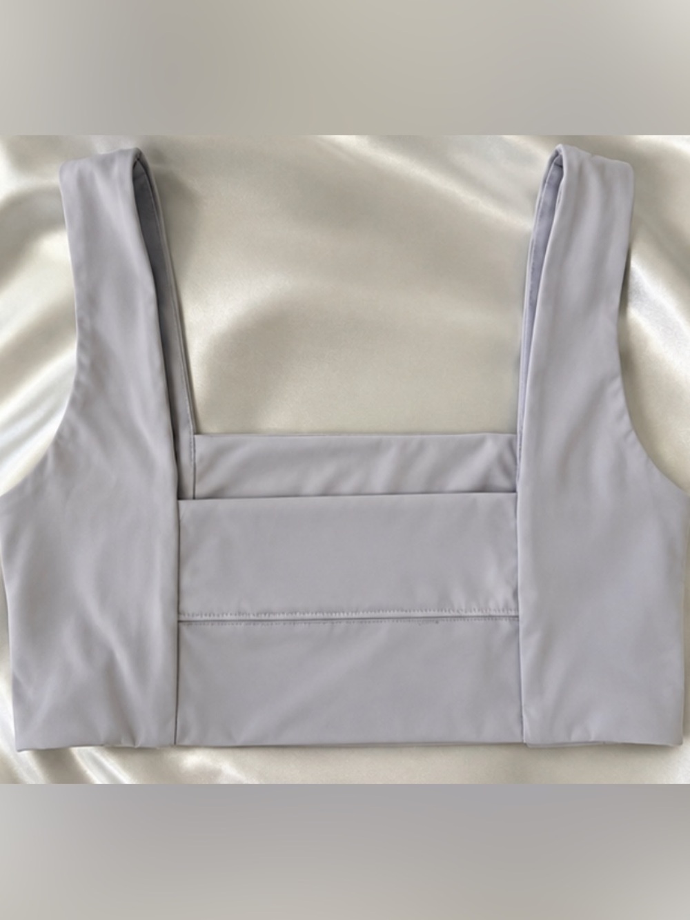 White Cropped Square Neck Top Size M – Sleeveless